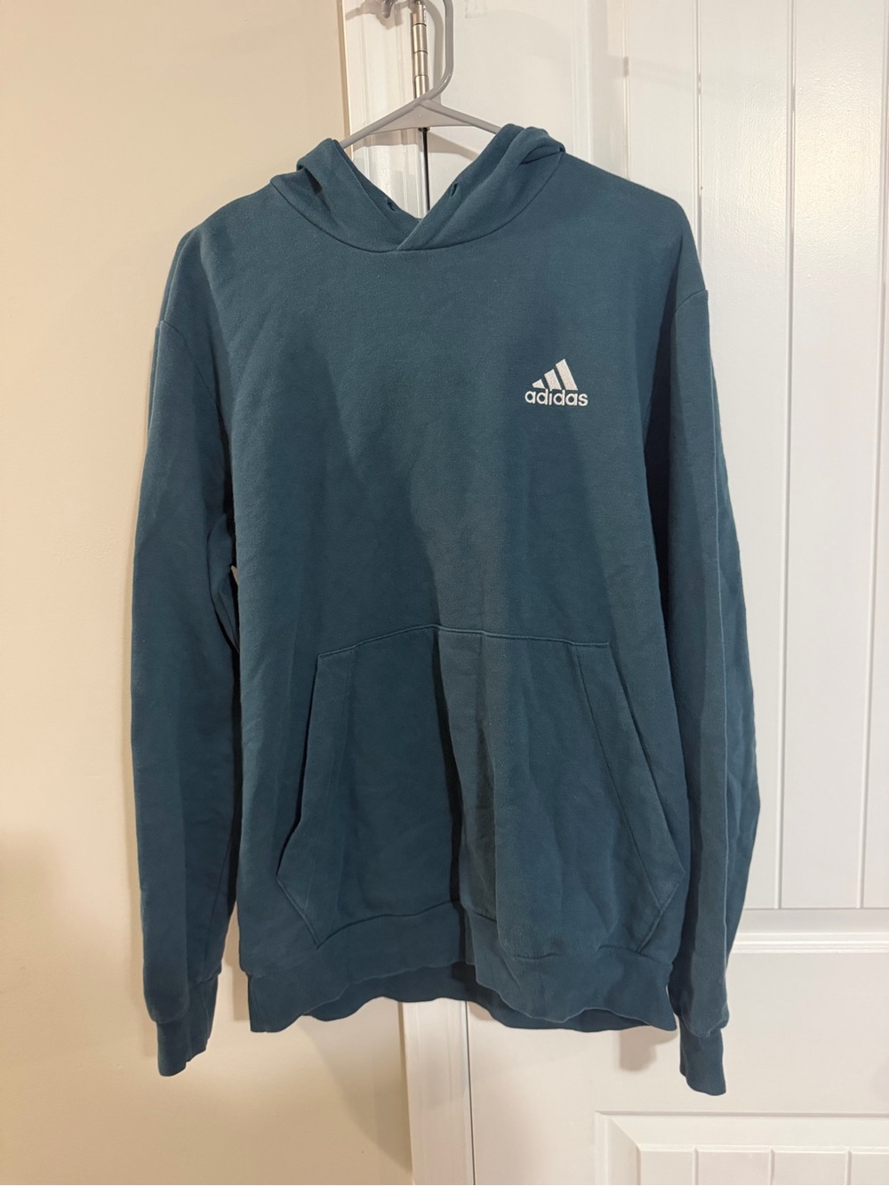 adidas Teal Pullover Hoodie with Small Logo